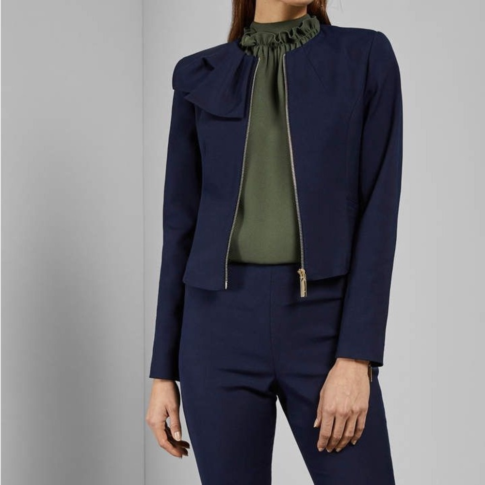 Ted Baker London Navy Blue Zamelii Zip up Jacket size 1